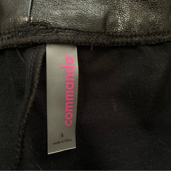 Commando Faux Leather Jogger Pants Black Size Small Stretch Pockets - Picture 7 of 8
